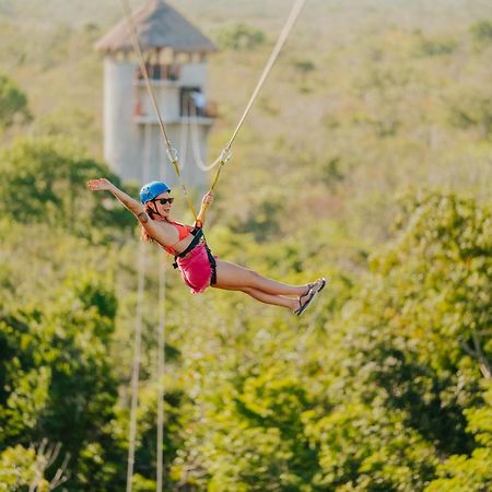 Hotel Casa Tortuga Tulum - Cenotes Park Inclusive Екстер'єр фото Zip-lining at Xel-Há