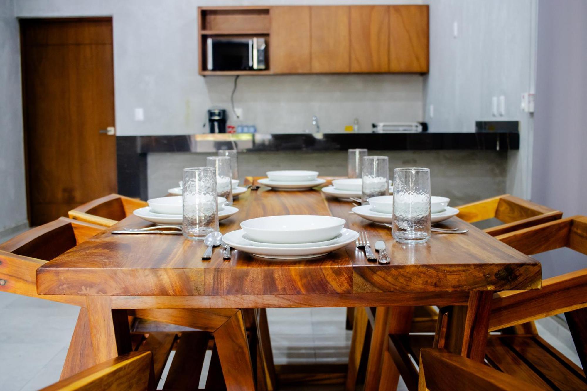 Hotel Casa Tortuga Tulum - Cenotes Park Inclusive Екстер'єр фото A dining room table with place settings